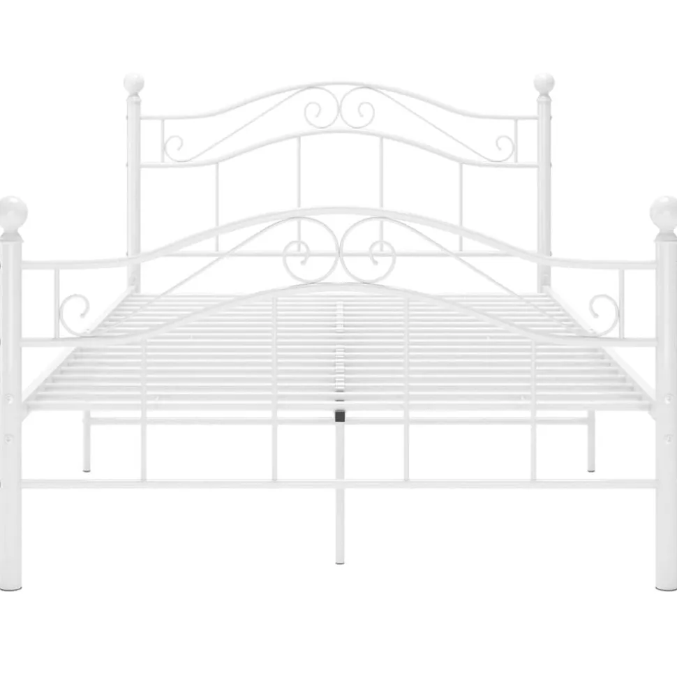 vidaXL Bedframe metaal wit 120x200 cm