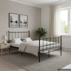 vidaXL Bedframe metaal zwart 120x200 cm