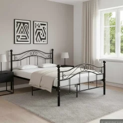 vidaXL Bedframe metaal zwart 120x200 cm