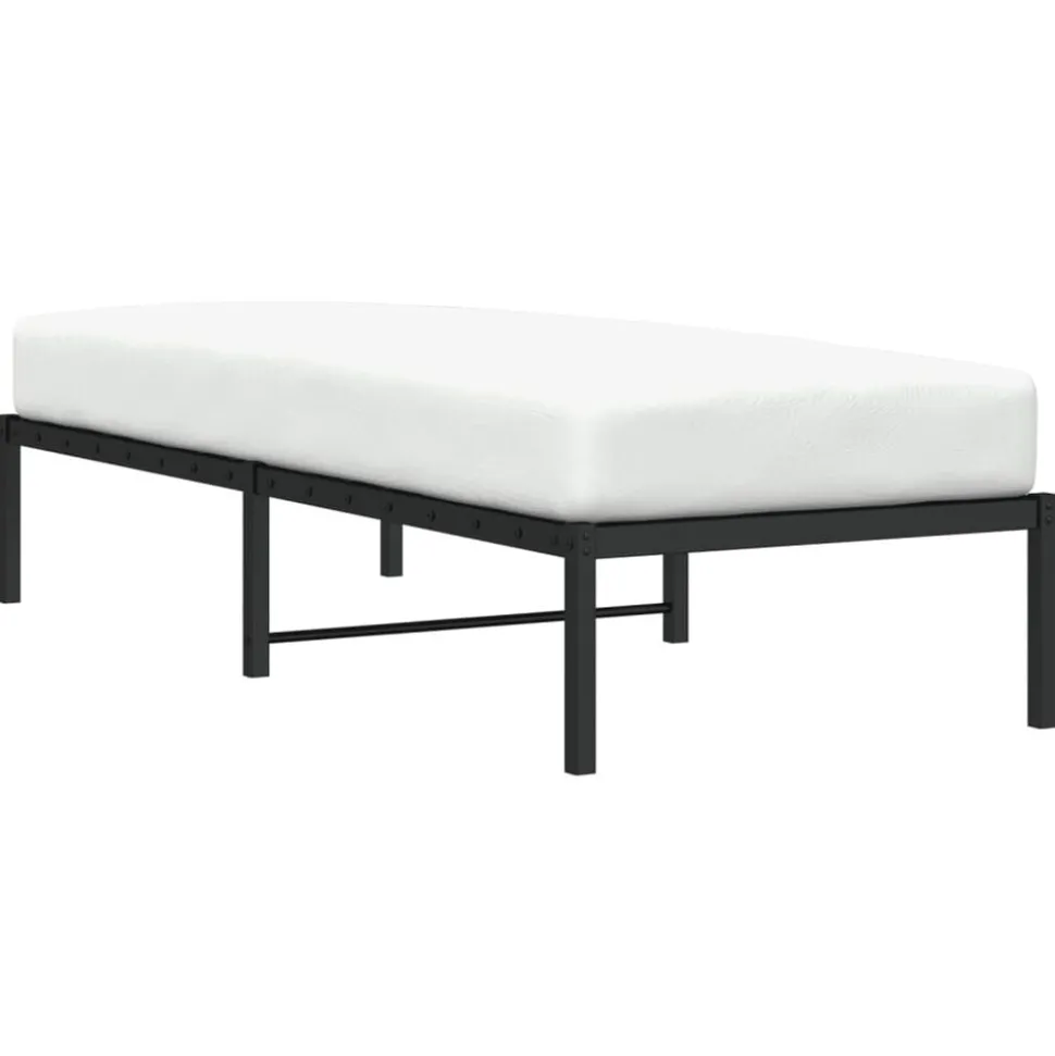 vidaXL Bedframe metaal zwart 75 x 190 cm