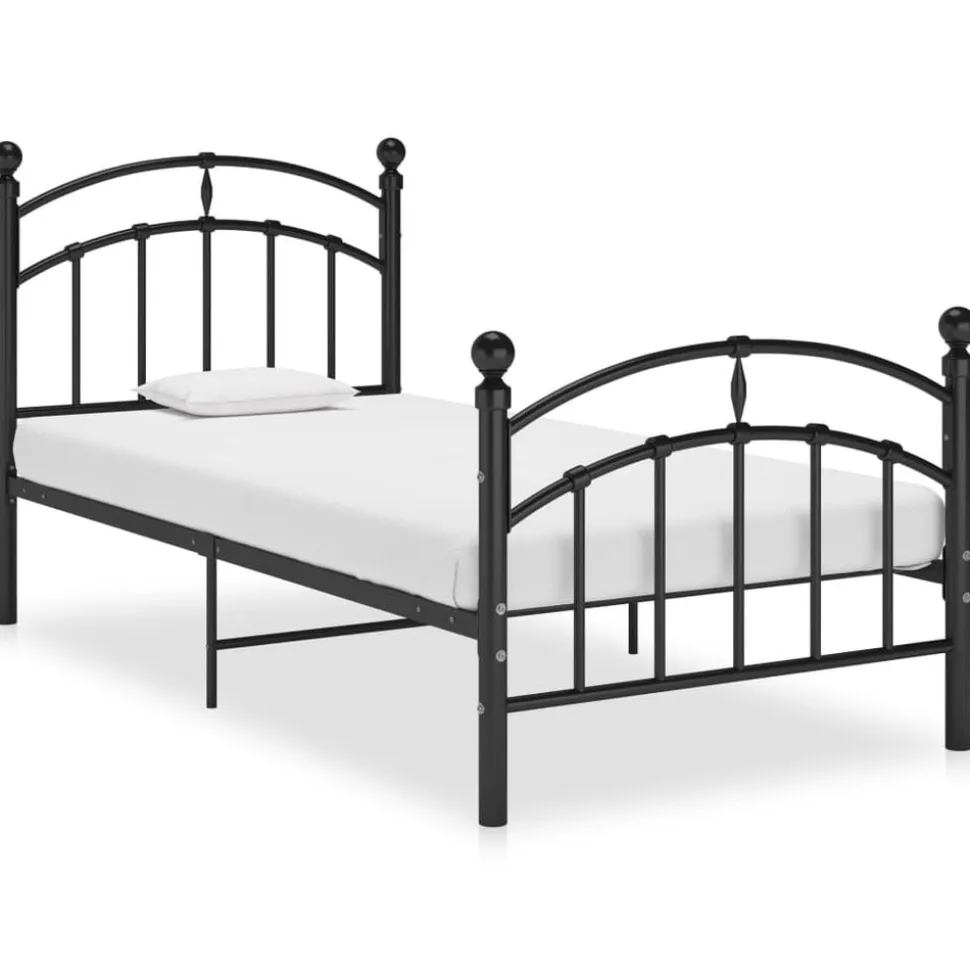 vidaXL Bedframe metaal zwart 100x200 cm