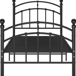 vidaXL Bedframe metaal zwart 100x200 cm