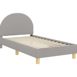 vidaXL Bedframe voor kinderen met hoofdbord Lichtgrijs 80 x 160 cm