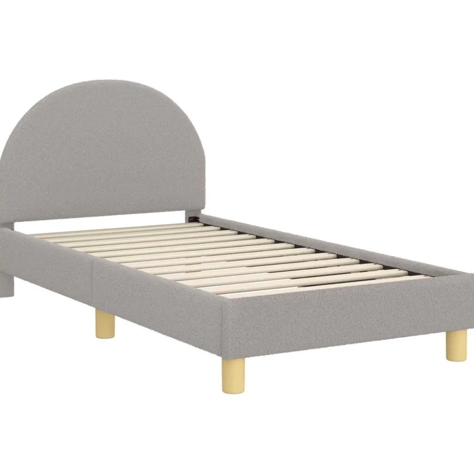 vidaXL Bedframe voor kinderen met hoofdbord Lichtgrijs 80 x 160 cm