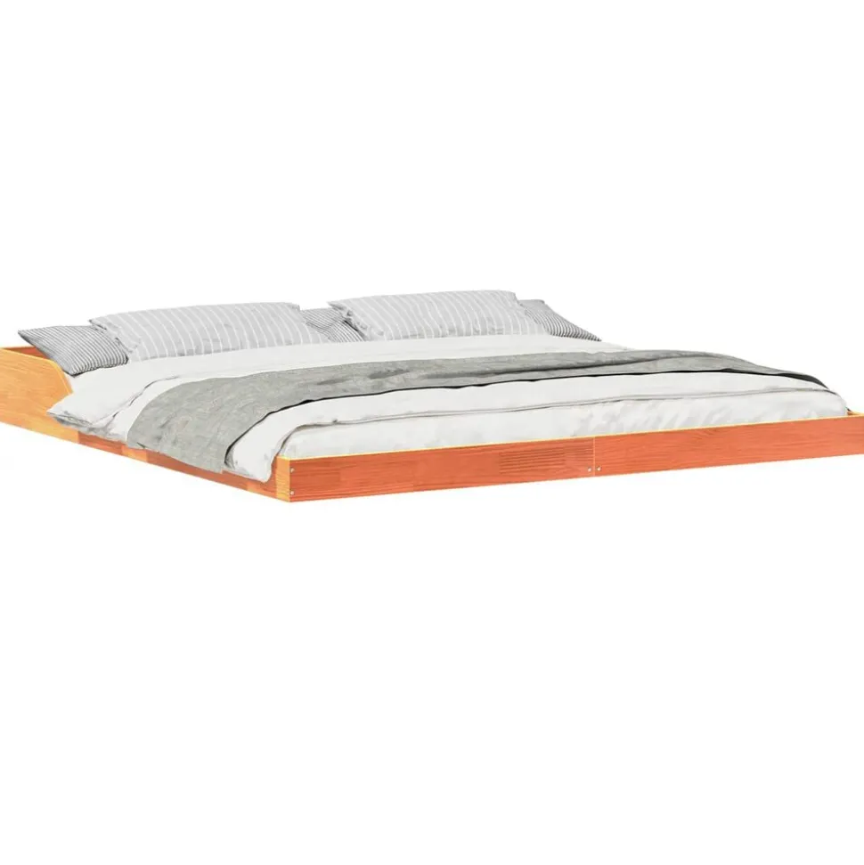 vidaXL Bedframe Wasbruin 200 x 200 cm Massief grenenhout