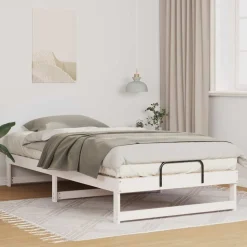 vidaXL Bedframe Wit 100 x 200 cm Massief grenenhout