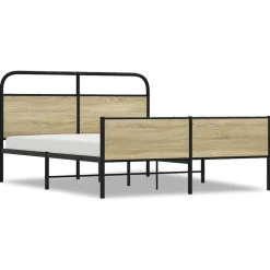 vidaXL Bedframe zonder matras metaal sonoma eikenkleurig 150x200 cm