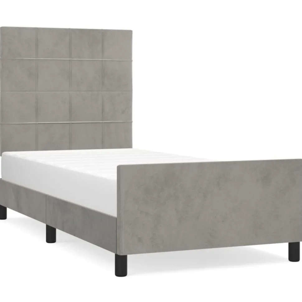 vidaXL Bedframe zonder matras 80x200 cm fluweel lichtgrijs