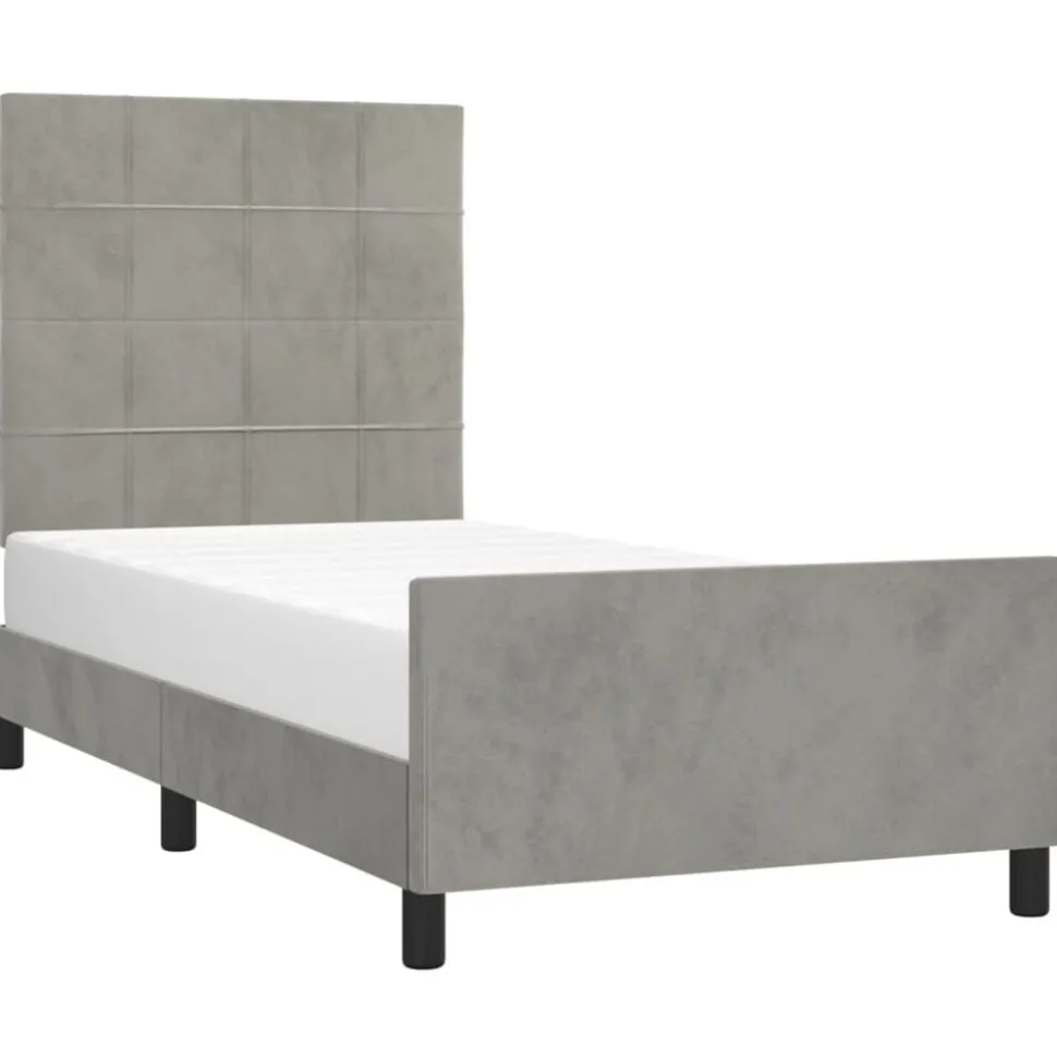 vidaXL Bedframe zonder matras 80x200 cm fluweel lichtgrijs