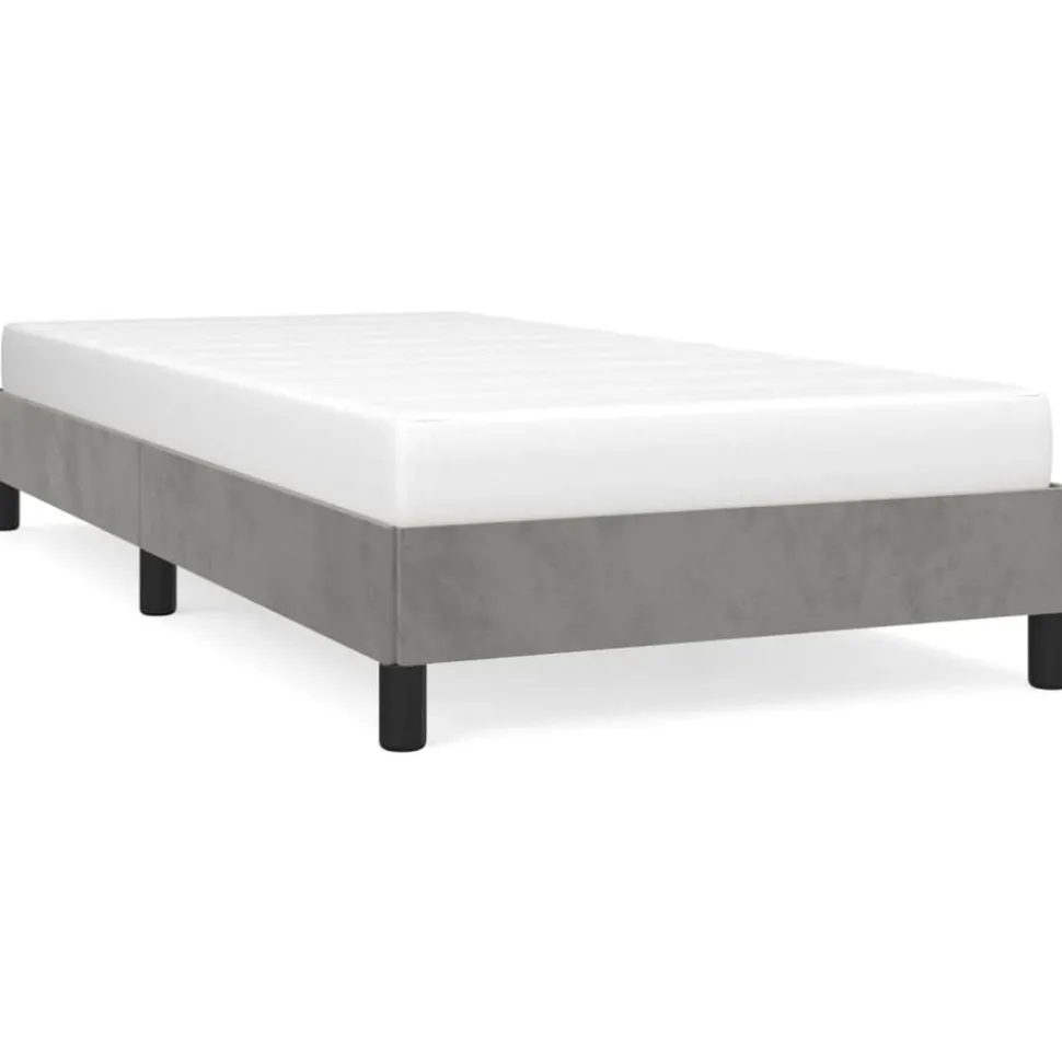 vidaXL Bedframe zonder matras 80x200 cm fluweel lichtgrijs