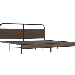 vidaXL Bedframe zonder matras metaal bruin eikenkleur 180x200 cm