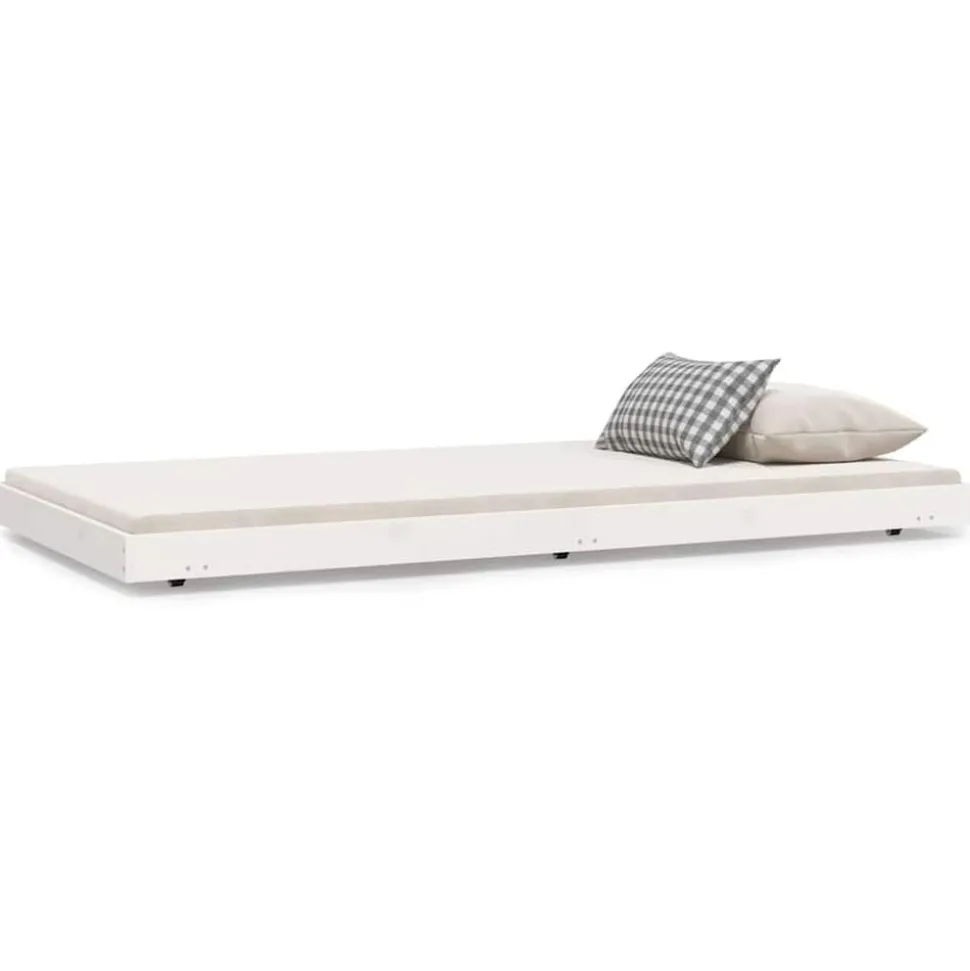 vidaXL Bedframe zonder matras massief grenenhout wit 140x200 cm