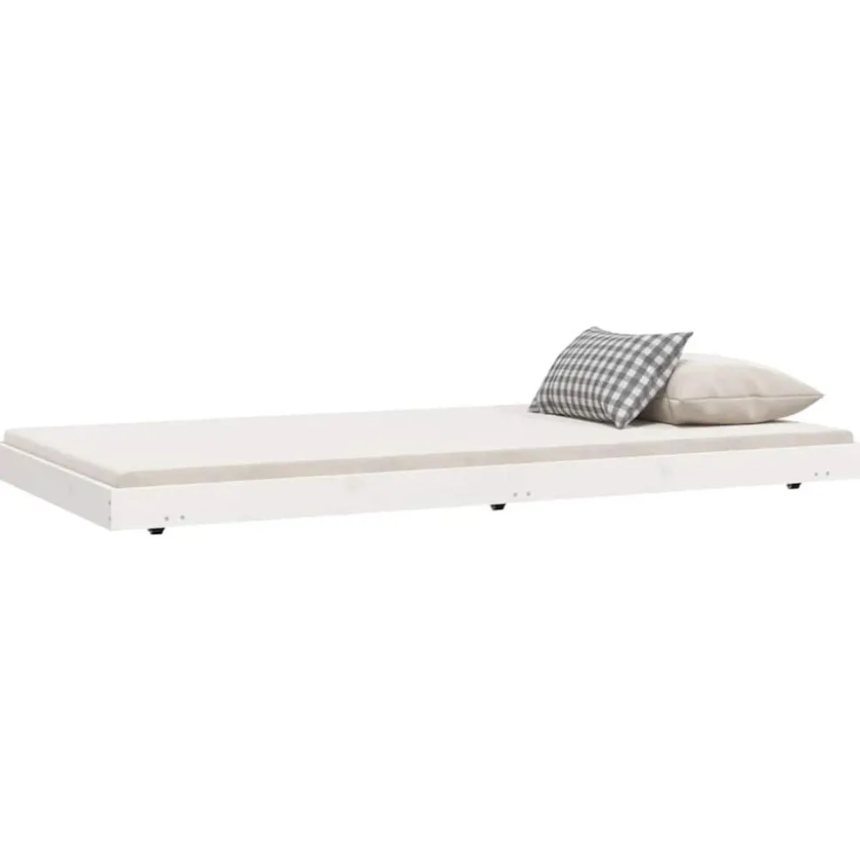 vidaXL Bedframe zonder matras massief grenenhout wit 140x200 cm