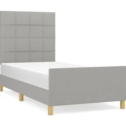 vidaXL Bedframe zonder matras 80x200 cm stof lichtgrijs