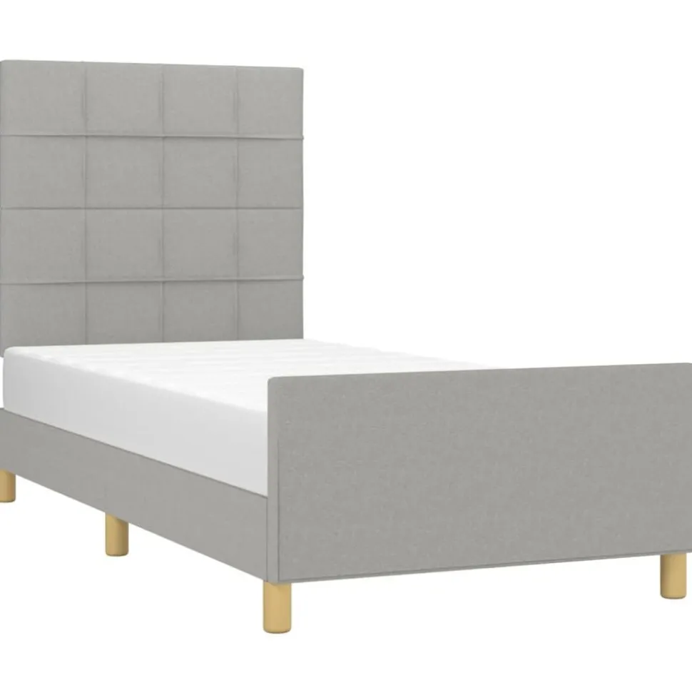 vidaXL Bedframe zonder matras 80x200 cm stof lichtgrijs