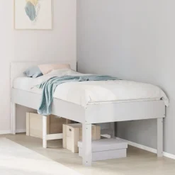 vidaXL Bedframe zonder matras massief grenenhout wit 90x190 cm