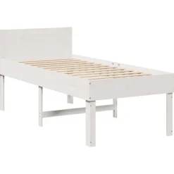 vidaXL Bedframe zonder matras massief grenenhout wit 90x190 cm