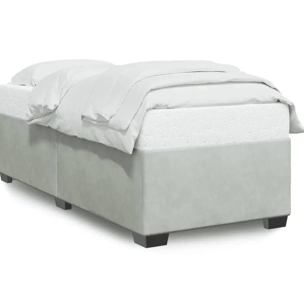 vidaXL Bedframe zonder matras 80x200 cm fluweel lichtgrijs