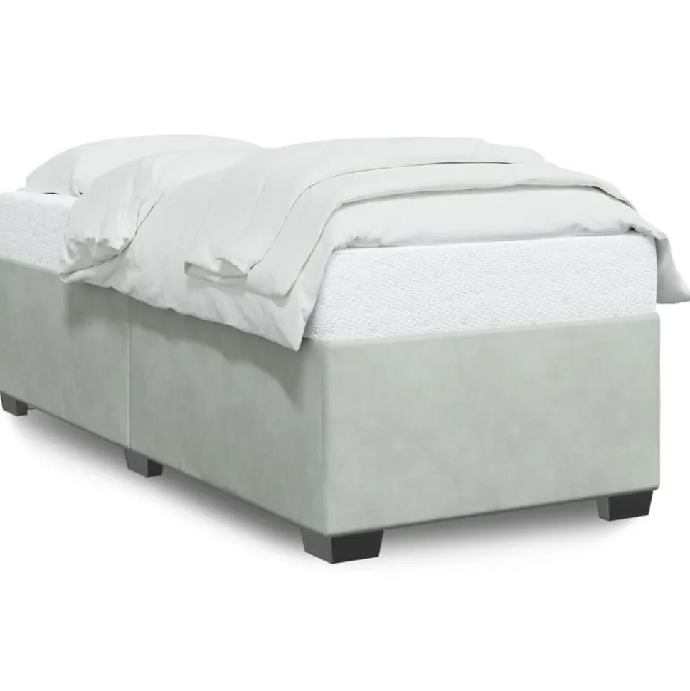vidaXL Bedframe zonder matras 80x200 cm fluweel lichtgrijs