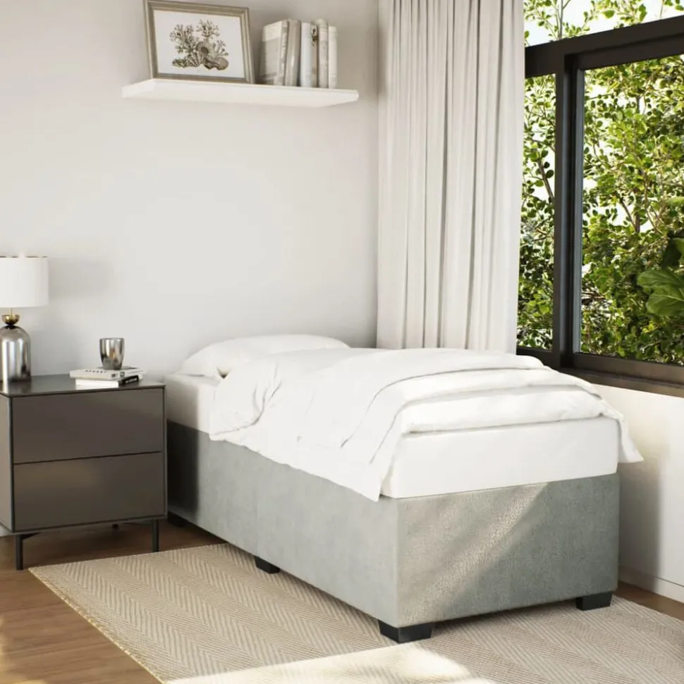 vidaXL Bedframe zonder matras 80x200 cm fluweel lichtgrijs