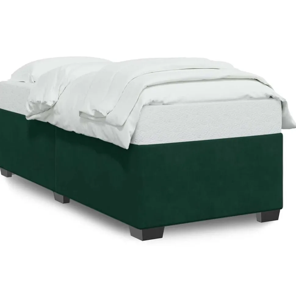 vidaXL Bedframe zonder matras 80x200 cm fluweel donkergroen