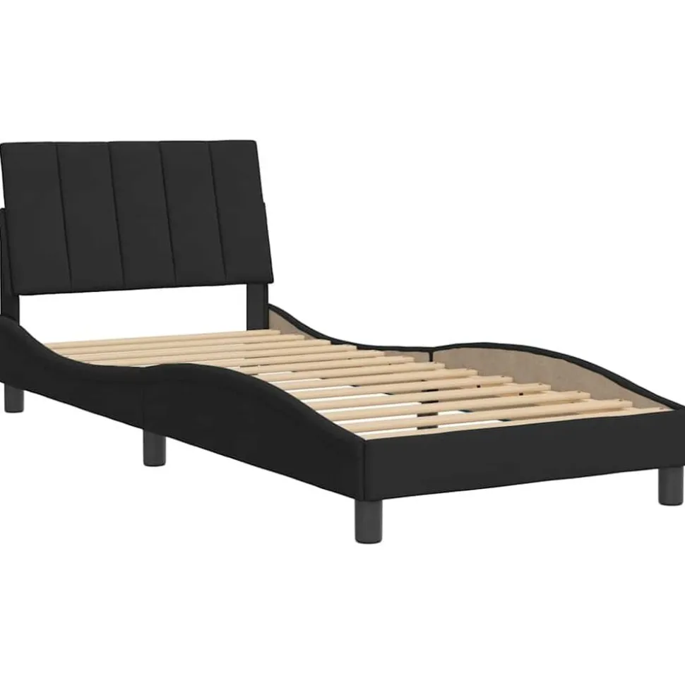 vidaXL Bedframe zonder matras "Hanko" fluweel zwart 80x200 cm