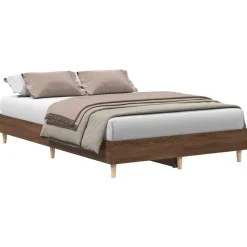 vidaXL Bedframe zonder matras 120x200 cm spaanplaat bruin eikenkleurig
