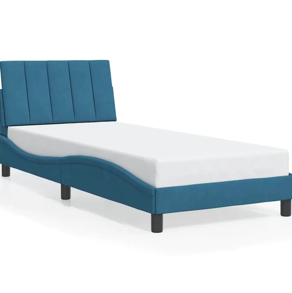 vidaXL Bedframe zonder matras "Hanko" fluweel blauw 80x200 cm