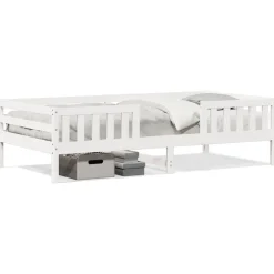 vidaXL Bedframe zonder matras massief grenenhout wit 140x200 cm