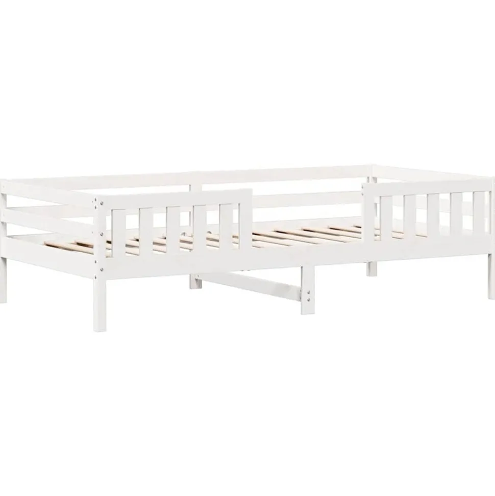 vidaXL Bedframe zonder matras massief grenenhout wit 140x200 cm