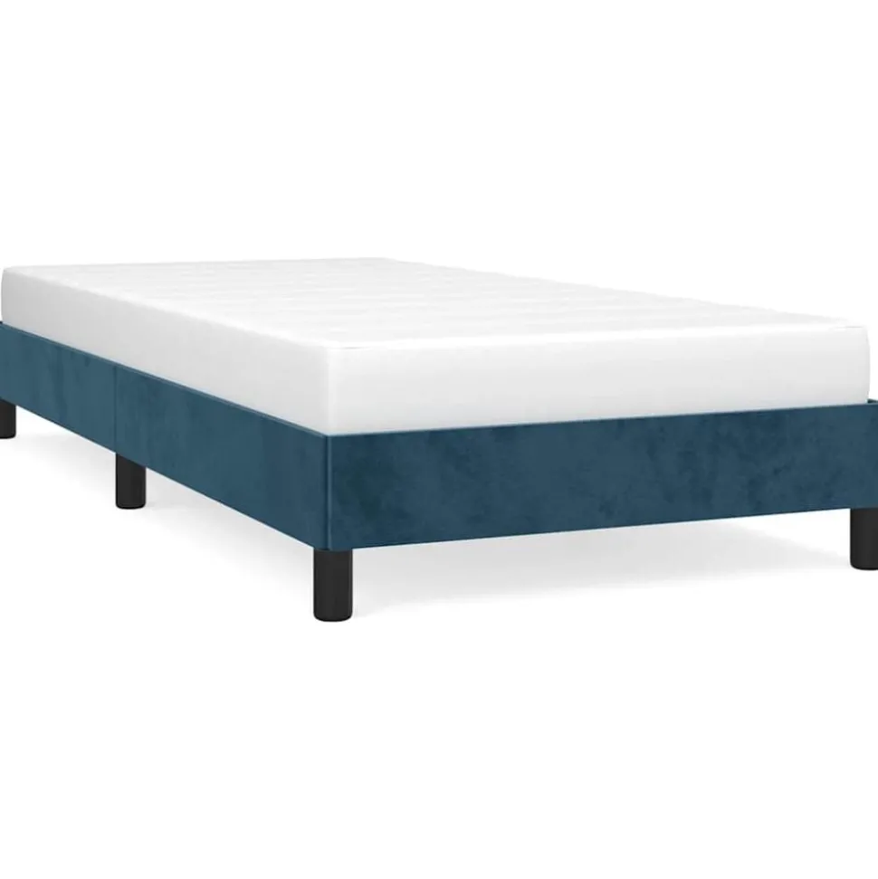 vidaXL Bedframe zonder matras 80x200 cm fluweel donkerblauw