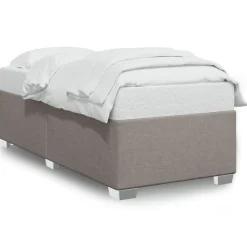 vidaXL Bedframe zonder matras 80x200 cm stof taupe