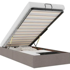 vidaXL Bedframe zonder matras 80x200 cm stof taupe