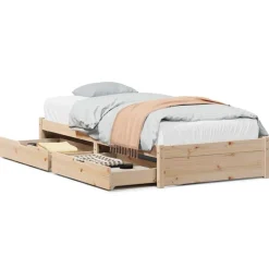 vidaXL Bedframe zonder matras massief grenenhout 75x190 cm