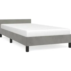 vidaXL Bedframe zonder matras 80x200 cm fluweel lichtgrijs