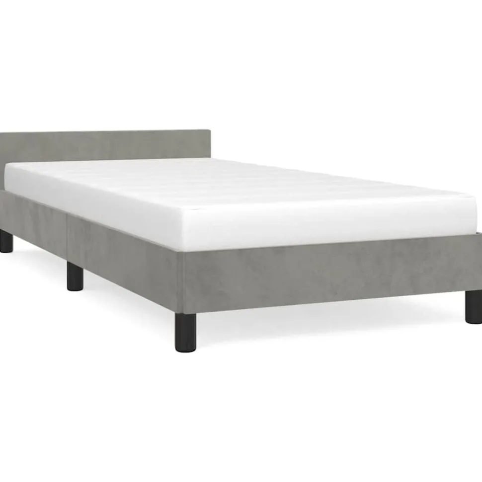 vidaXL Bedframe zonder matras 80x200 cm fluweel lichtgrijs