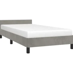 vidaXL Bedframe zonder matras 80x200 cm fluweel lichtgrijs