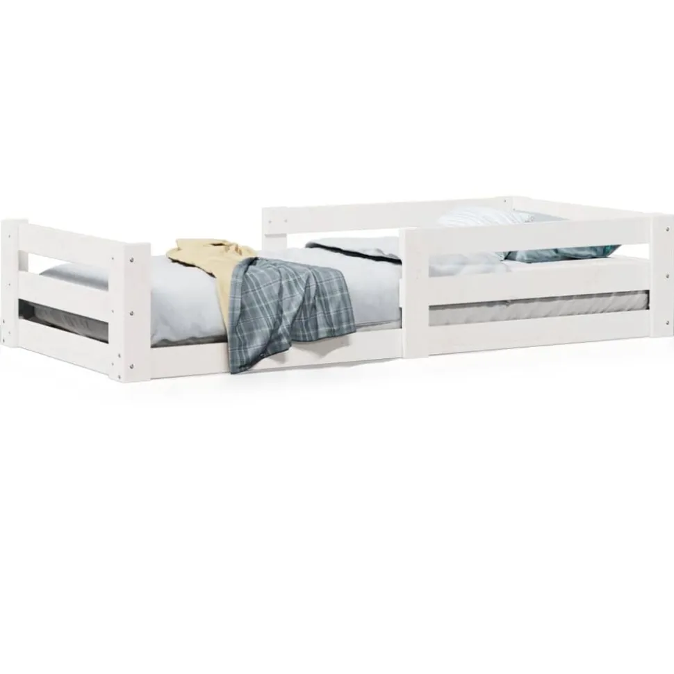 vidaXL Bedframe zonder matras massief grenenhout wit 80x200 cm