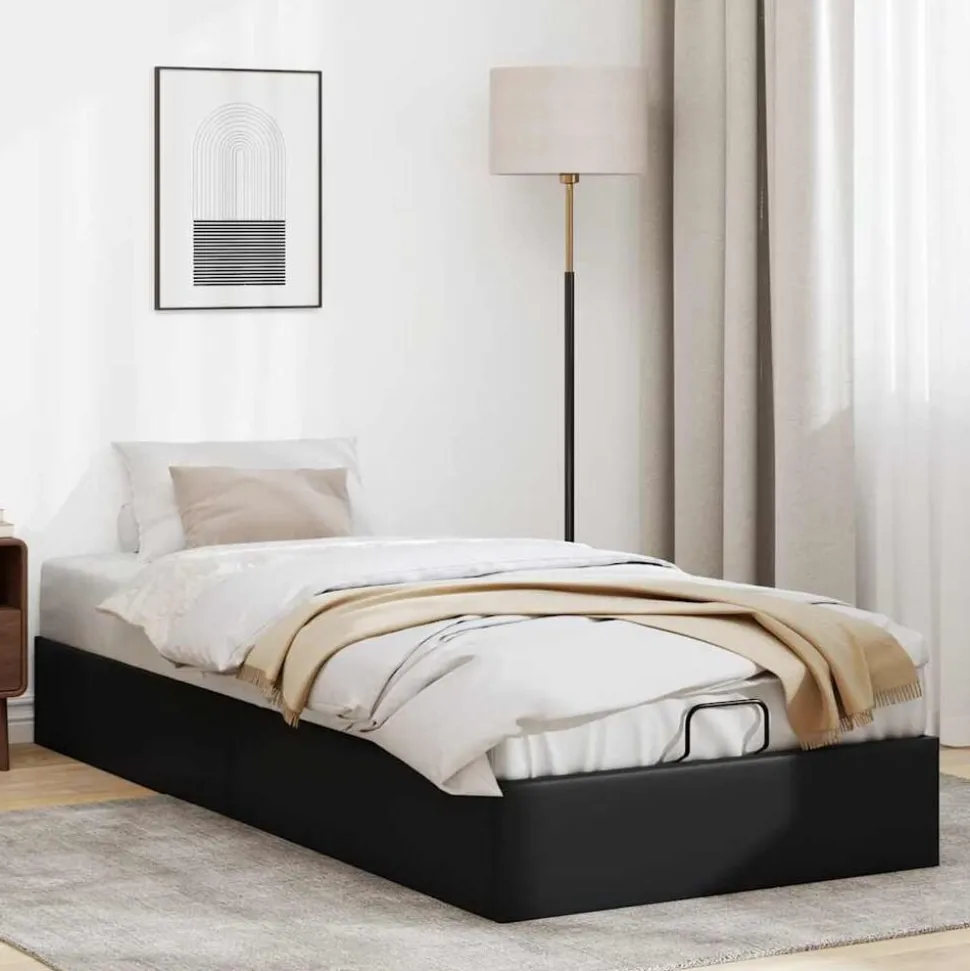 vidaXL Bedframe zonder matras kunstleer zwart 80x200 cm