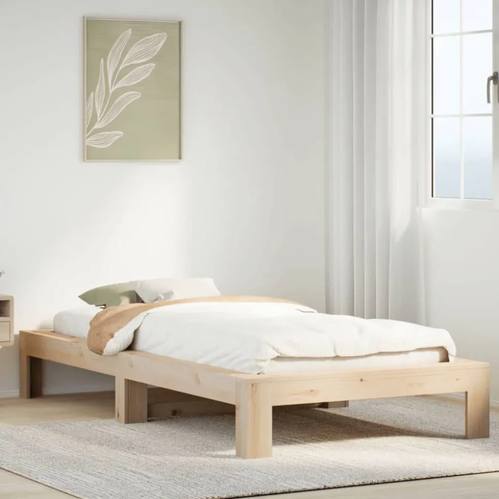 vidaXL Bedframe zonder matras massief grenenhout 100x200 cm