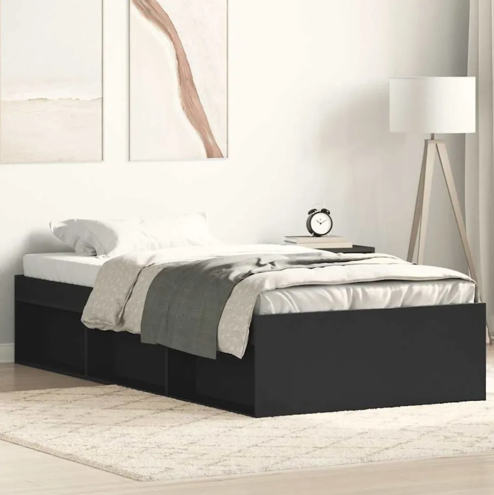 vidaXL Bedframe zwart 90x200 cm
