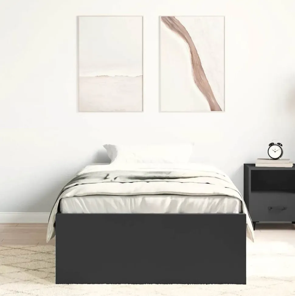 vidaXL Bedframe zwart 90x200 cm