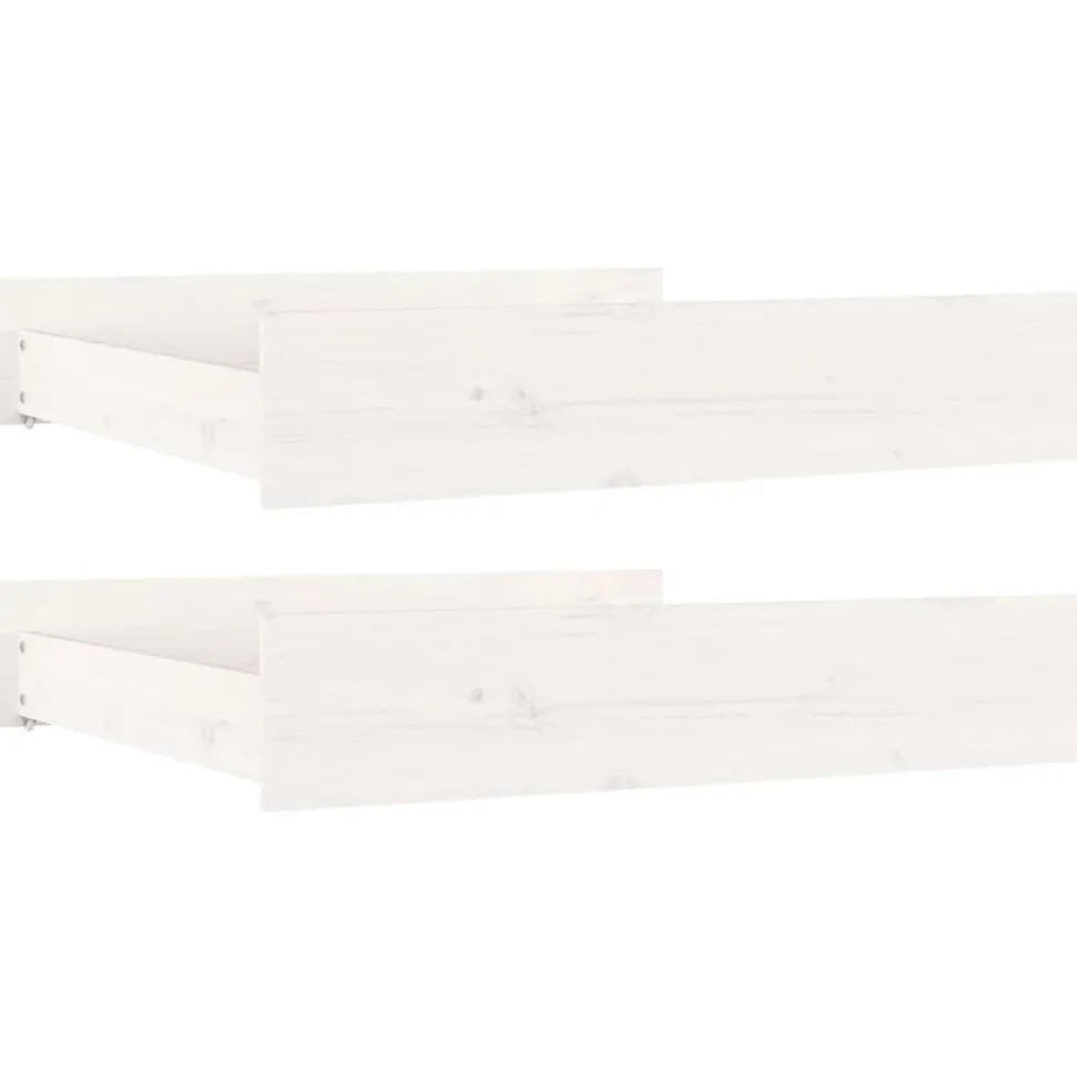 vidaXL Bedlades 2 st massief grenenhout wit