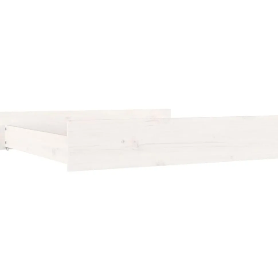 vidaXL Bedlades 2 st massief grenenhout wit
