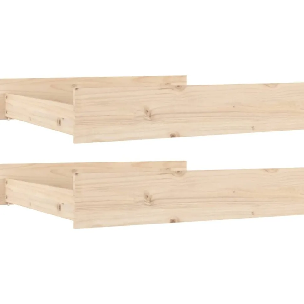 vidaXL Bedlades 2 st massief grenenhout