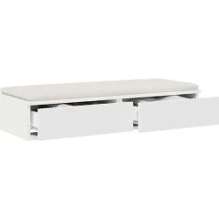 vidaXL Bedlades met lade Wit 100 x 36,5 x 16,5 cm Bewerkt hout