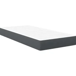 vidaXL Bedmatras met matras Grijs 80 x 200 cm Stof