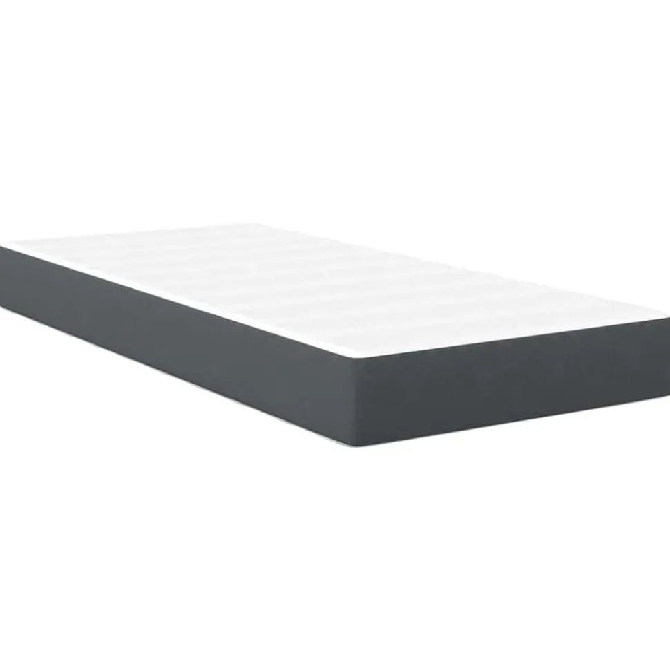 vidaXL Bedmatras met matras Grijs 80 x 200 cm Stof