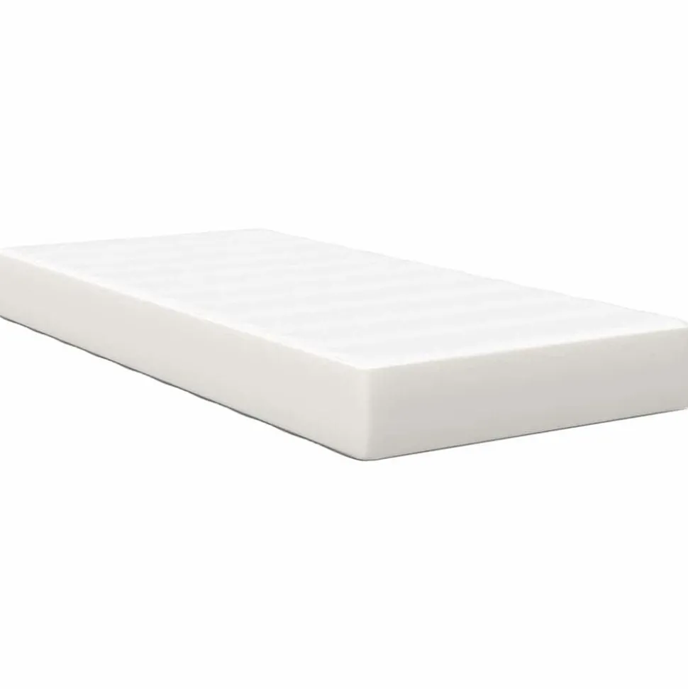 vidaXL Bedmatras met matras Crème 80 x 200 cm Stof