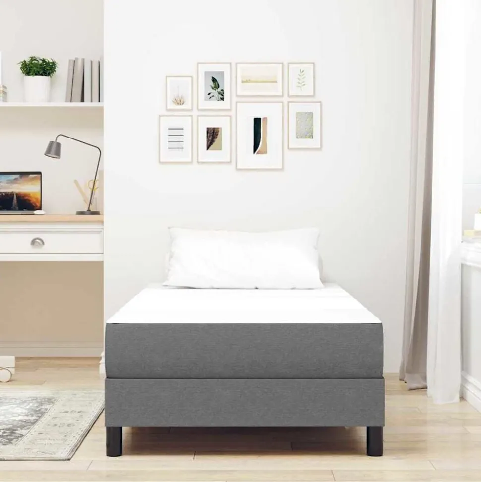 vidaXL Bedmatras met matras Lichtgrijs 80 x 200 cm Stof
